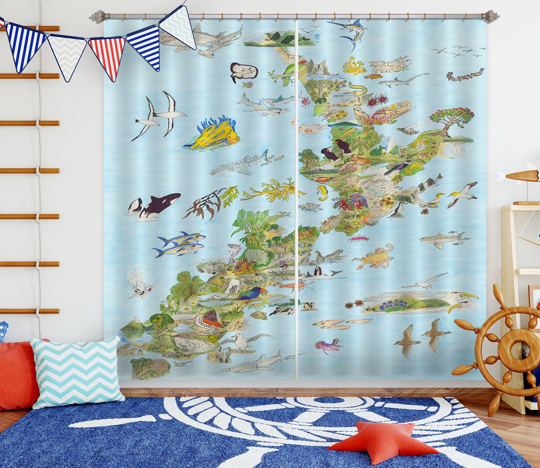 3D Various Animals 052 Michael Sewell Curtain Curtains Drapes