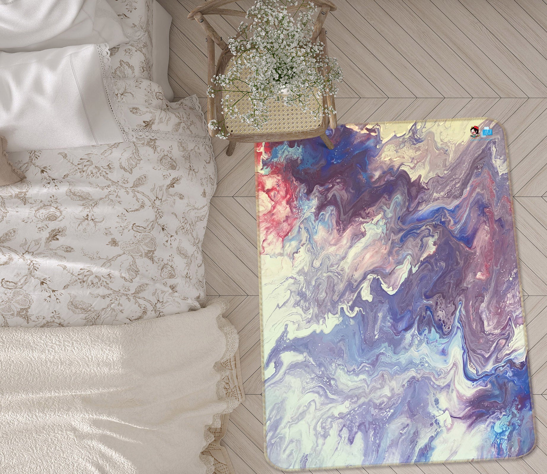 3D Colorful 40027 Valerie Latrice Rug Non Slip Rug Mat