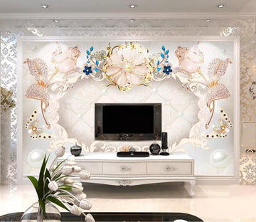 3D Diamond Flower WC15 Wall Murals Wallpaper AJ Wallpaper 2 