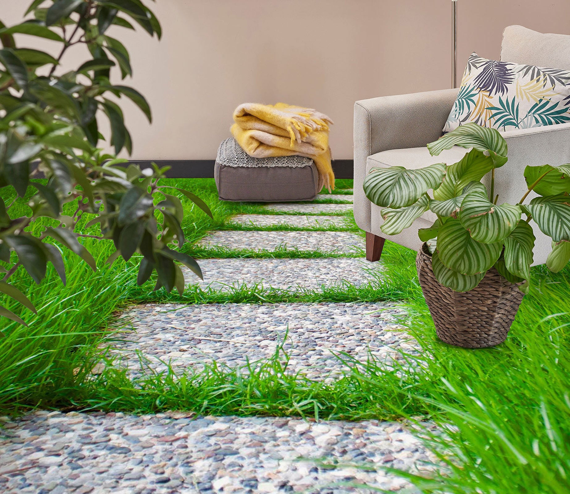 3D Grass Among The Stones 1047 Floor Mural  Wallpaper Murals Self-Adhesive Removable Print Epoxy