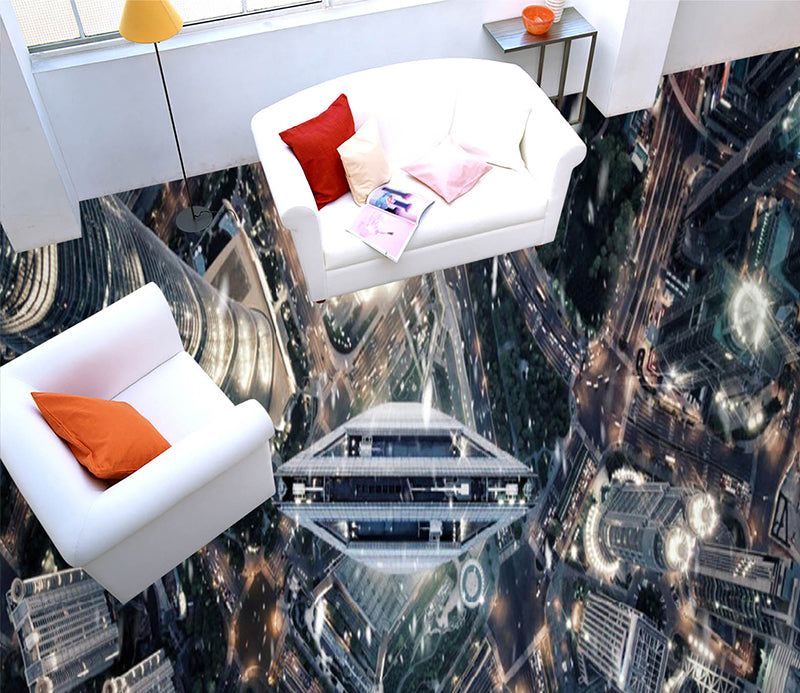 3D Tech City 145 Floor Mural  Self-Adhesive Sticker Bathroom Non-slip Waterproof Flooring Murals