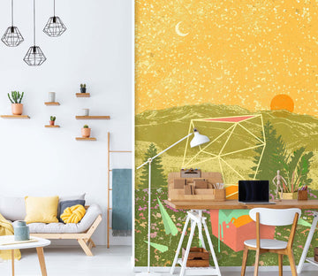 3D Geometric Field 1405 Showdeer Wall Mural Wall Murals