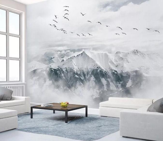 3D Mountain Bird 095 Wall Murals Wallpaper AJ Wallpaper 2 