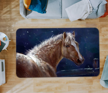 3D Brown Horse 021 Animal Non Slip Rug Mat