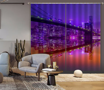 3D River At Night 056 Marco Carmassi Curtain Curtains Drapes