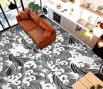 3D Black And White Spray Painting 1117 Floor Mural  Wallpaper Murals Self-Adhesive Removable Print Epoxy