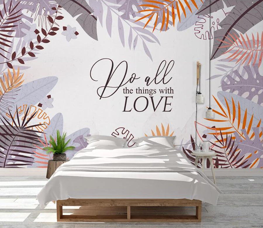 3D Purple Love 1110 Wall Murals