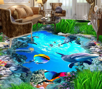 3D Underwater World 534 Floor Mural  Wallpaper Murals Rug & Mat Print Epoxy waterproof bath floor