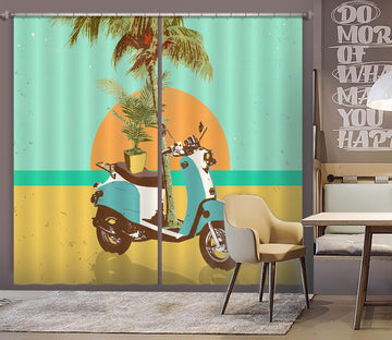 3D Sunrise Beach 054 Showdeer Curtain Curtains Drapes