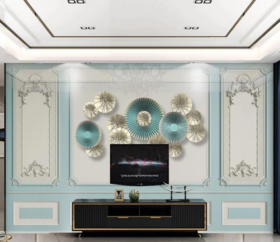 3D Two-color Flower 338 Wall Murals