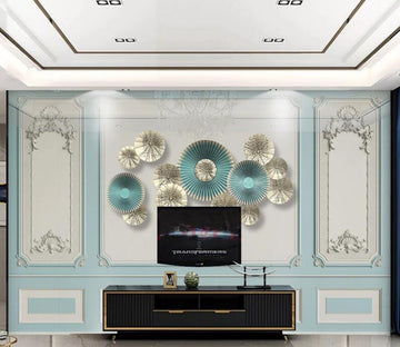 3D Two-color Flower 338 Wall Murals