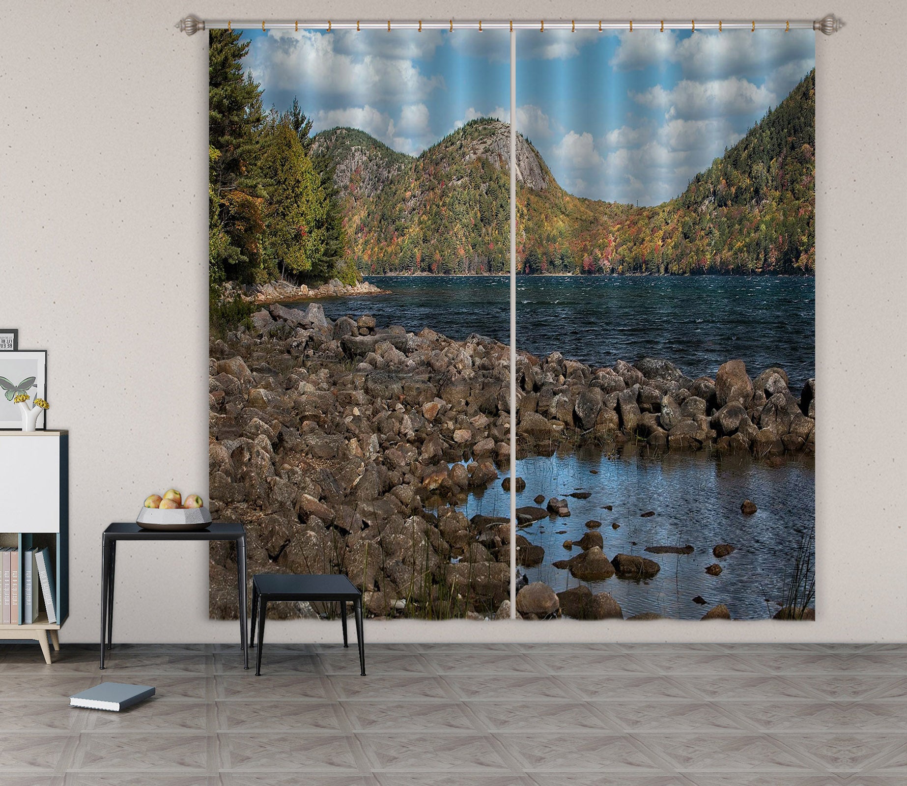 3D Mountains Rivers 62150 Kathy Barefield Curtain Curtains Drapes