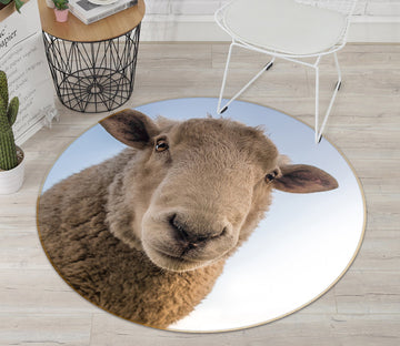 3D Sheep Head 091 Animal Round Non Slip Rug Mat Mat AJ Creativity Home 