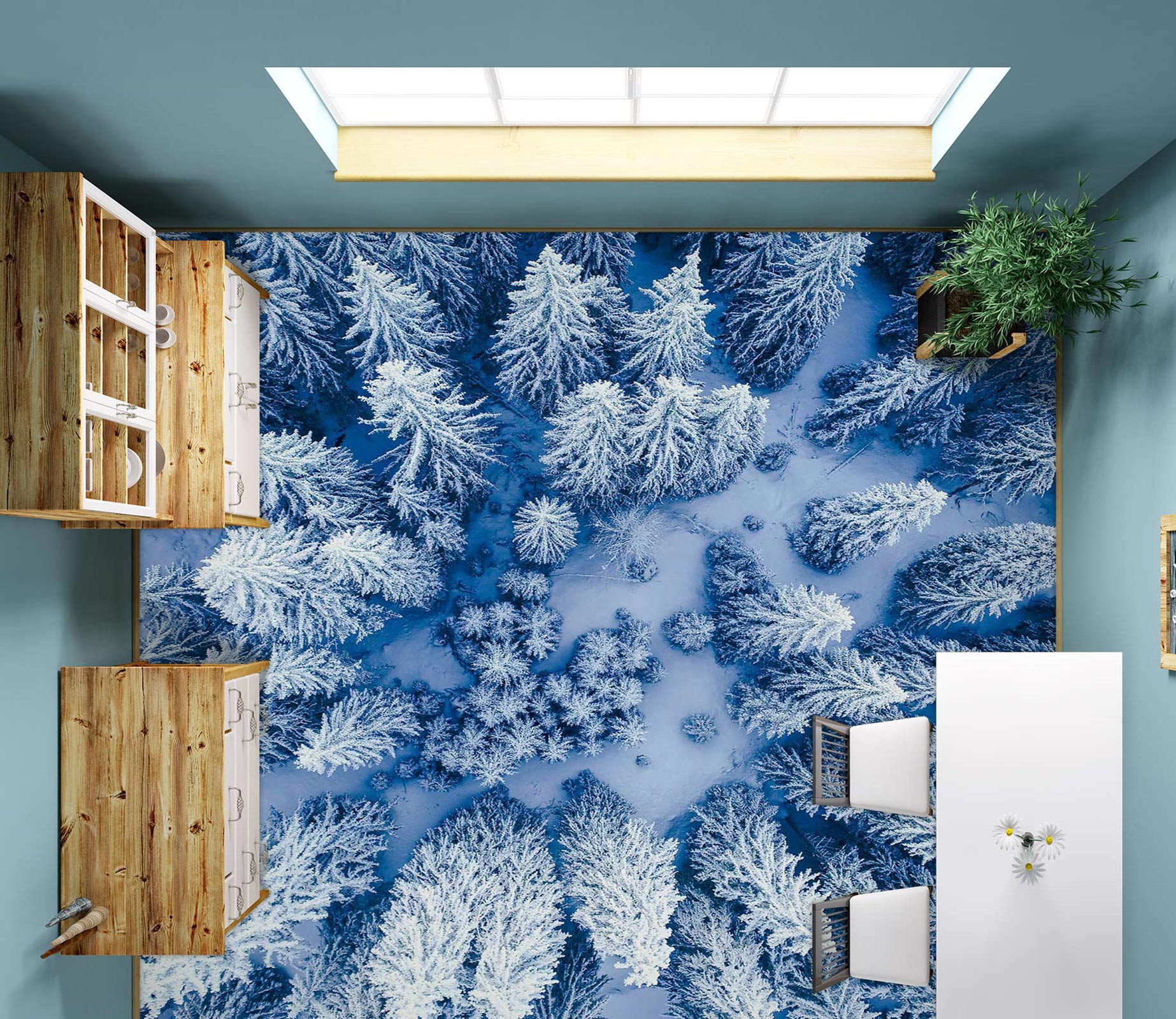 3D Snow Forest 429 Floor Mural  Wallpaper Murals Rug & Mat Print Epoxy waterproof bath floor