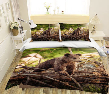 3D Little Bear 020 Bed Pillowcases Quilt