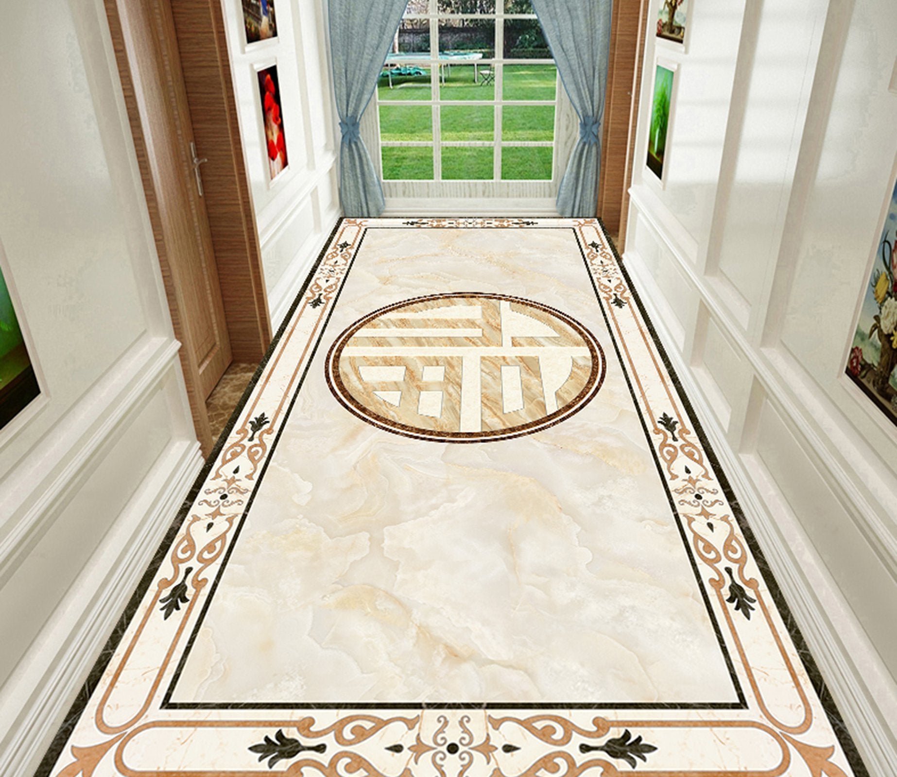 3D Round Pattern WG600 Floor Mural Wallpaper AJ Wallpaper 2 