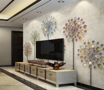 3D Diamond Dandelion WC227 Wall Murals