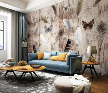 3D Butterfly Feather WC1418 Wall Murals