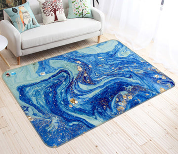 3D Blue Gradient Wave 47 Non Slip Rug Mat Mat AJ Creativity Home 