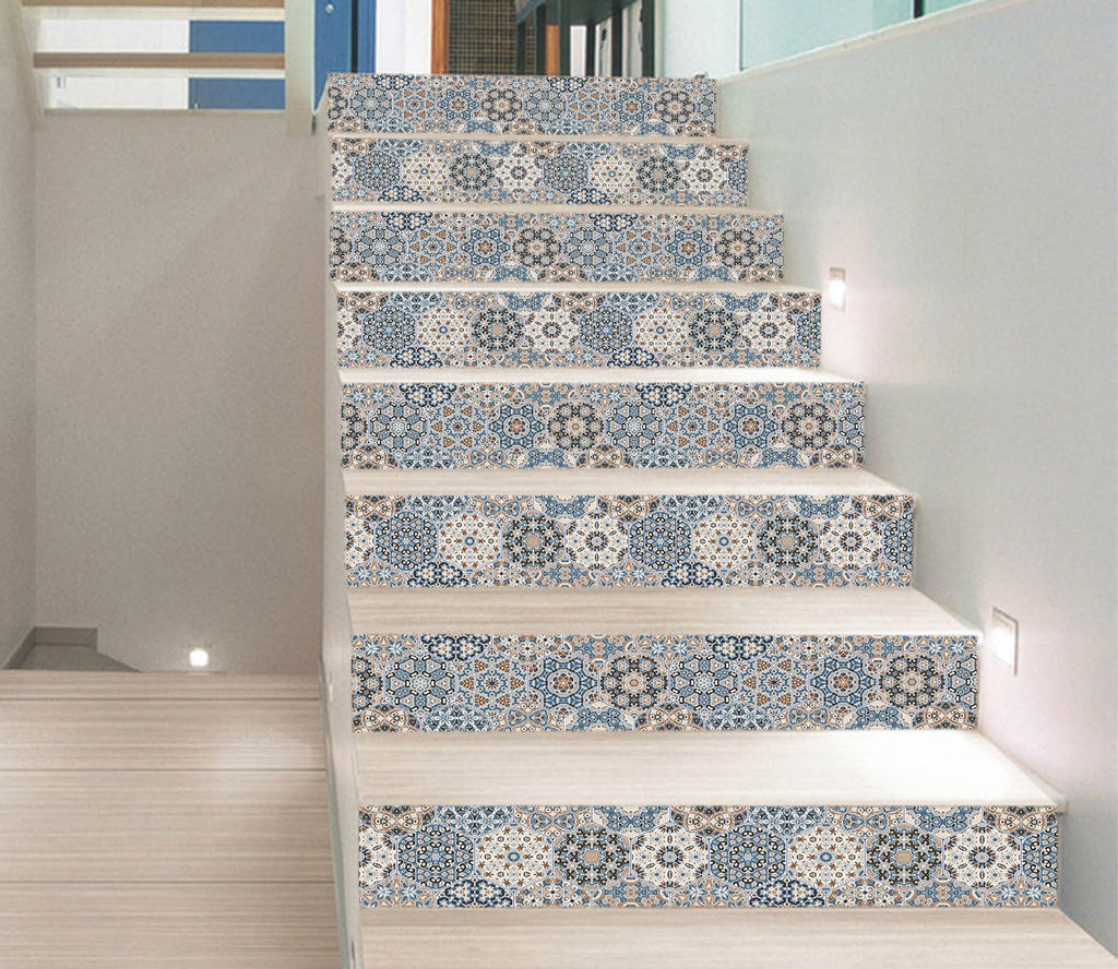 Mosaic Tile Riser 3D Vintage Handmade Mosaic 171 Marble Tile Texture Stair Risers | AJ ...