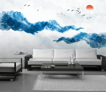 3D Blue Ink 655 Wall Murals