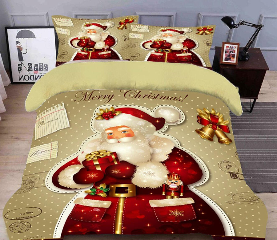 3D Santa Claus 31219 Christmas Quilt Duvet Cover Xmas Bed Pillowcases