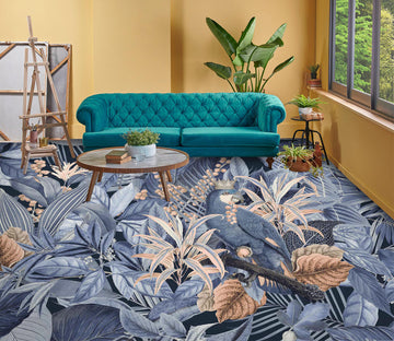 3D Grey Leaves Grove 10035 Andrea Haase Floor Mural  Wallpaper Murals Self-Adhesive Removable Print Epoxy