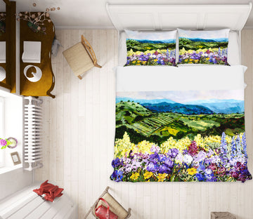 3D Wild Flowers 2007 Allan P. Friedlander Bedding Bed Pillowcases Quilt