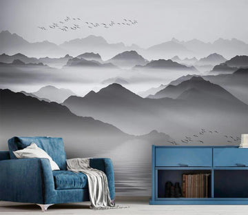 3D Black Rolling Mountains 2208 Wall Murals