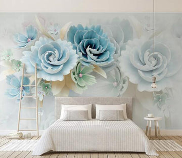 3D Blue Rose WC1629 Wall Murals
