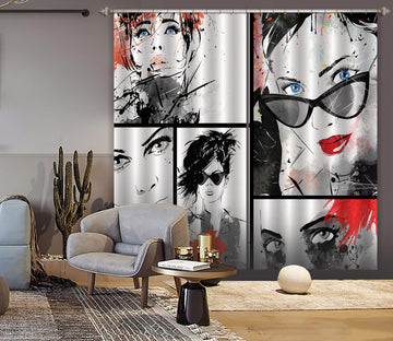 3D Sunglasses Woman 020 Curtains Drapes