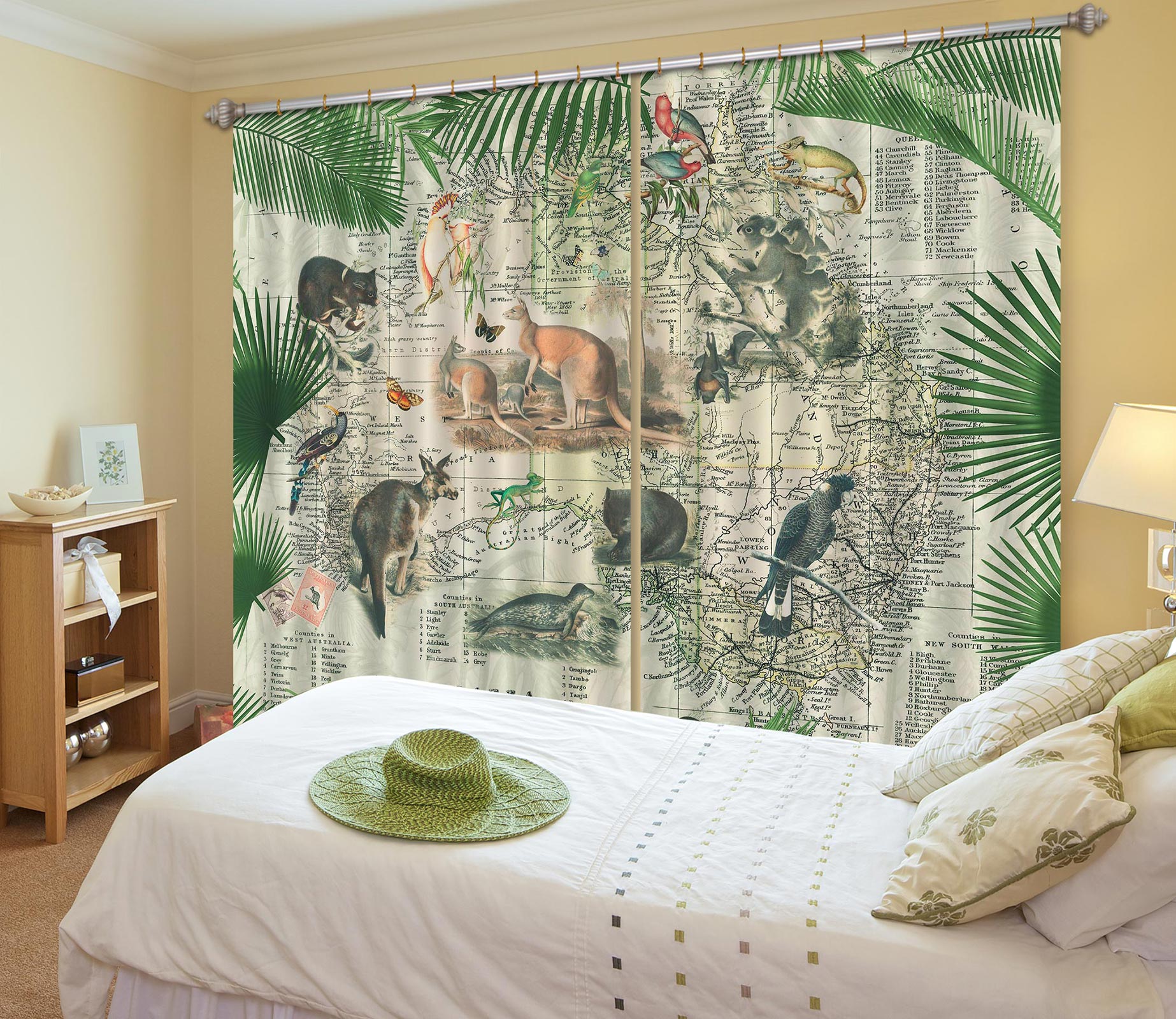 3D Australia Map 001 Andrea haase Curtain Curtains Drapes
