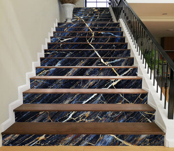 3D Black Cracked Texture 460 Stair Risers