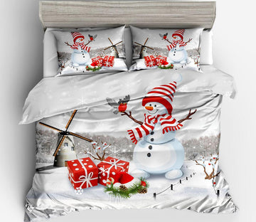3D Snowman 32158 Christmas Quilt Duvet Cover Xmas Bed Pillowcases
