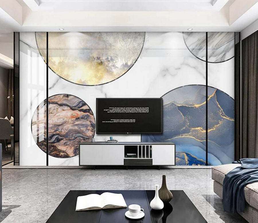 3D Round Fan Scenery 095 Wall Murals