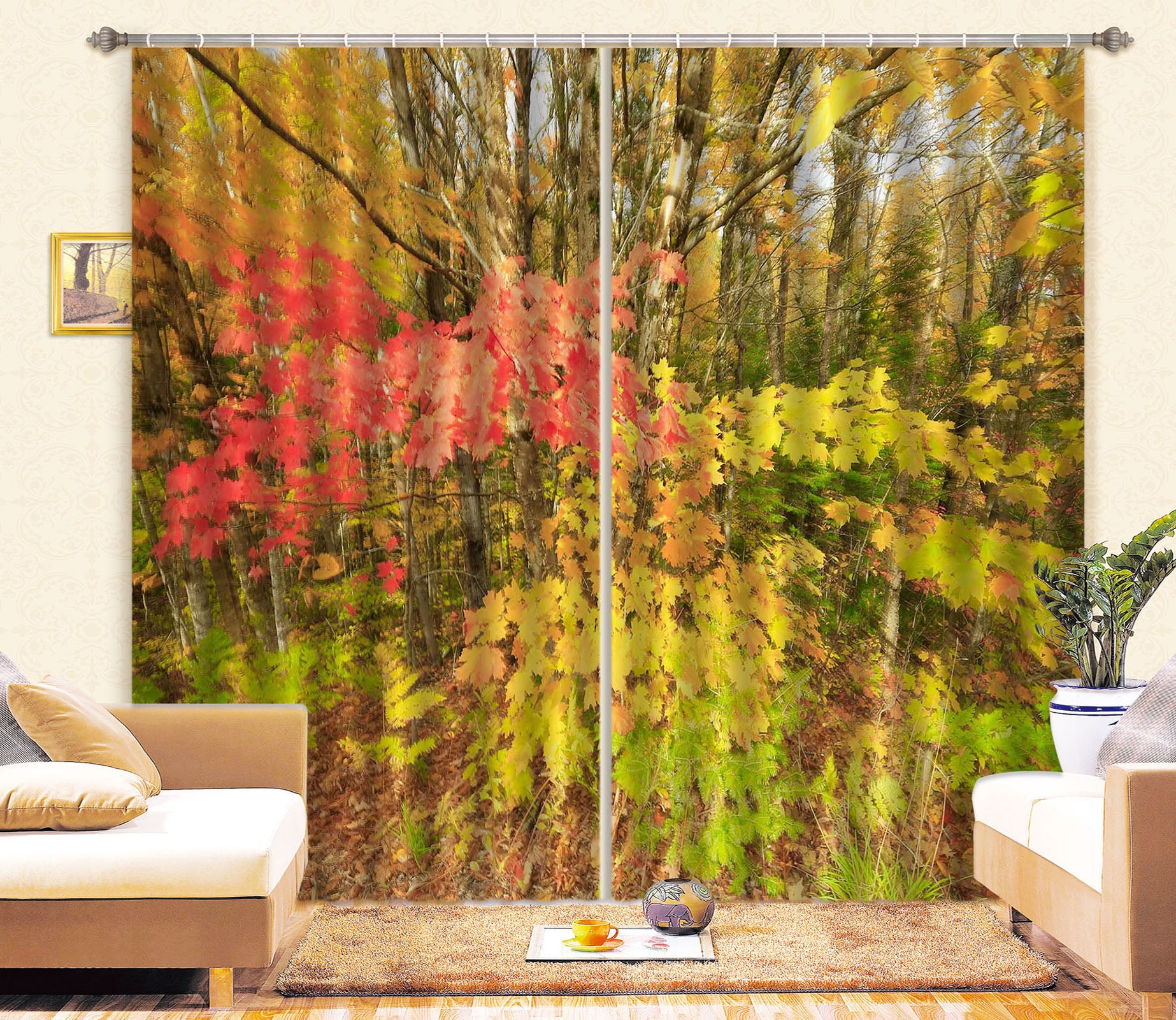 3D Woods Jungle 62142 Kathy Barefield Curtain Curtains Drapes