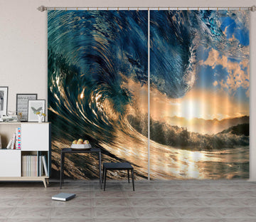3D Giant Wave 755 Curtains Drapes