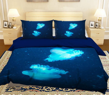 3D Blue Jellyfish 036 Bed Pillowcases Quilt