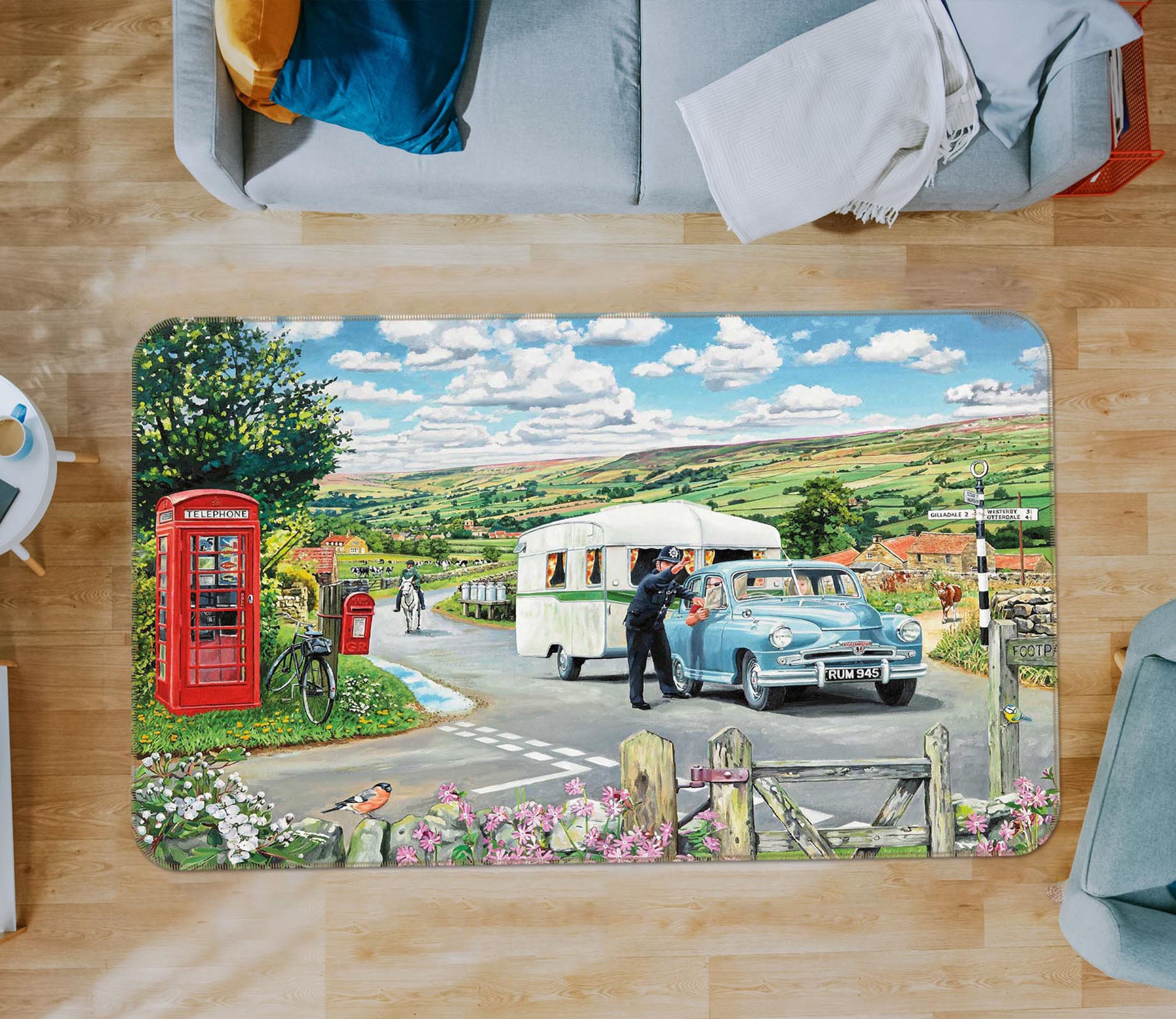 3D Directions 1070 Trevor Mitchell Rug Non Slip Rug Mat