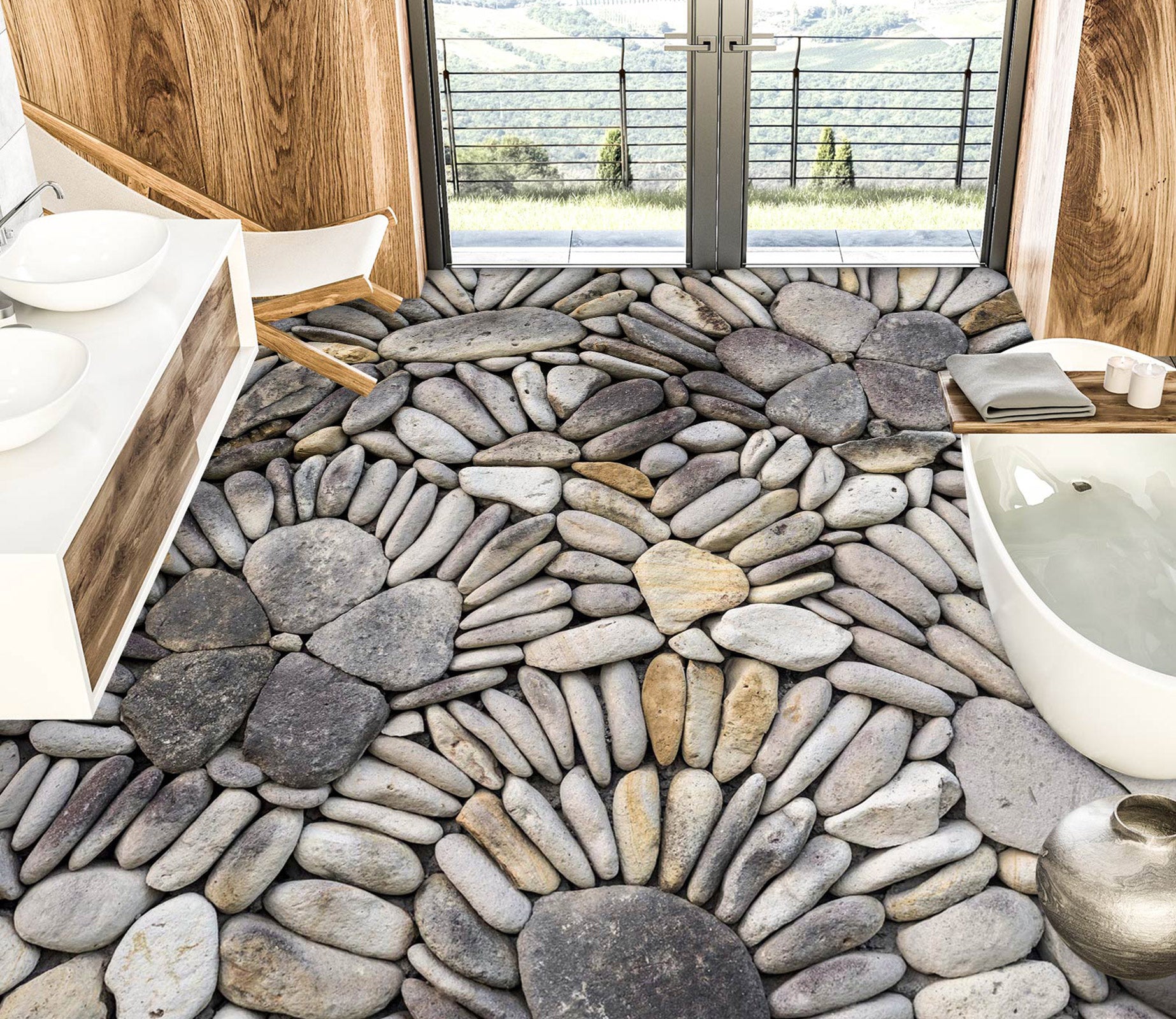 3D Pebbles Arrangement 1042 Floor Mural  Wallpaper Murals Self-Adhesive Removable Print Epoxy