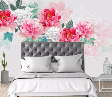 3D Pink Rose WG31 Wall Murals Wallpaper AJ Wallpaper 2 