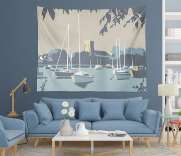 3D Lake Boat 1014 Steve Read Tapestry Hanging Cloth Hang