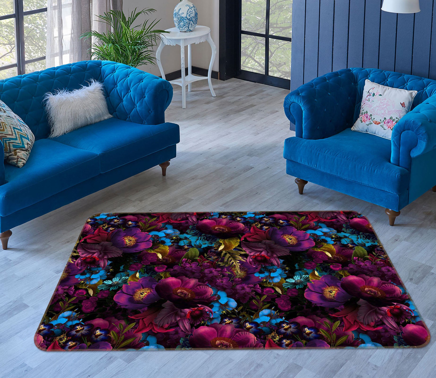 3D Night Garden 103 Uta Naumann Rug Non Slip Rug Mat