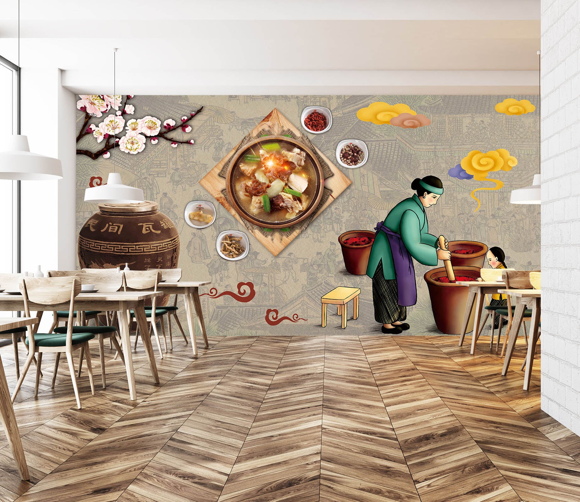 3D New Year Dinner 032 Wall Murals