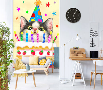 3D Birthday Cat 5475 Kayomi Harai Wall Mural Wall Murals