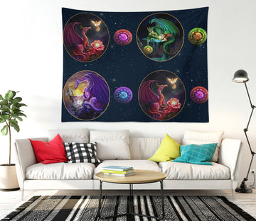 3D Star Dragon 948 Rose Catherine Khan Tapestry Hanging Cloth Hang
