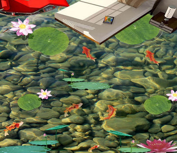 3D Pond Koi 539 Floor Mural  Wallpaper Murals Rug & Mat Print Epoxy waterproof bath floor