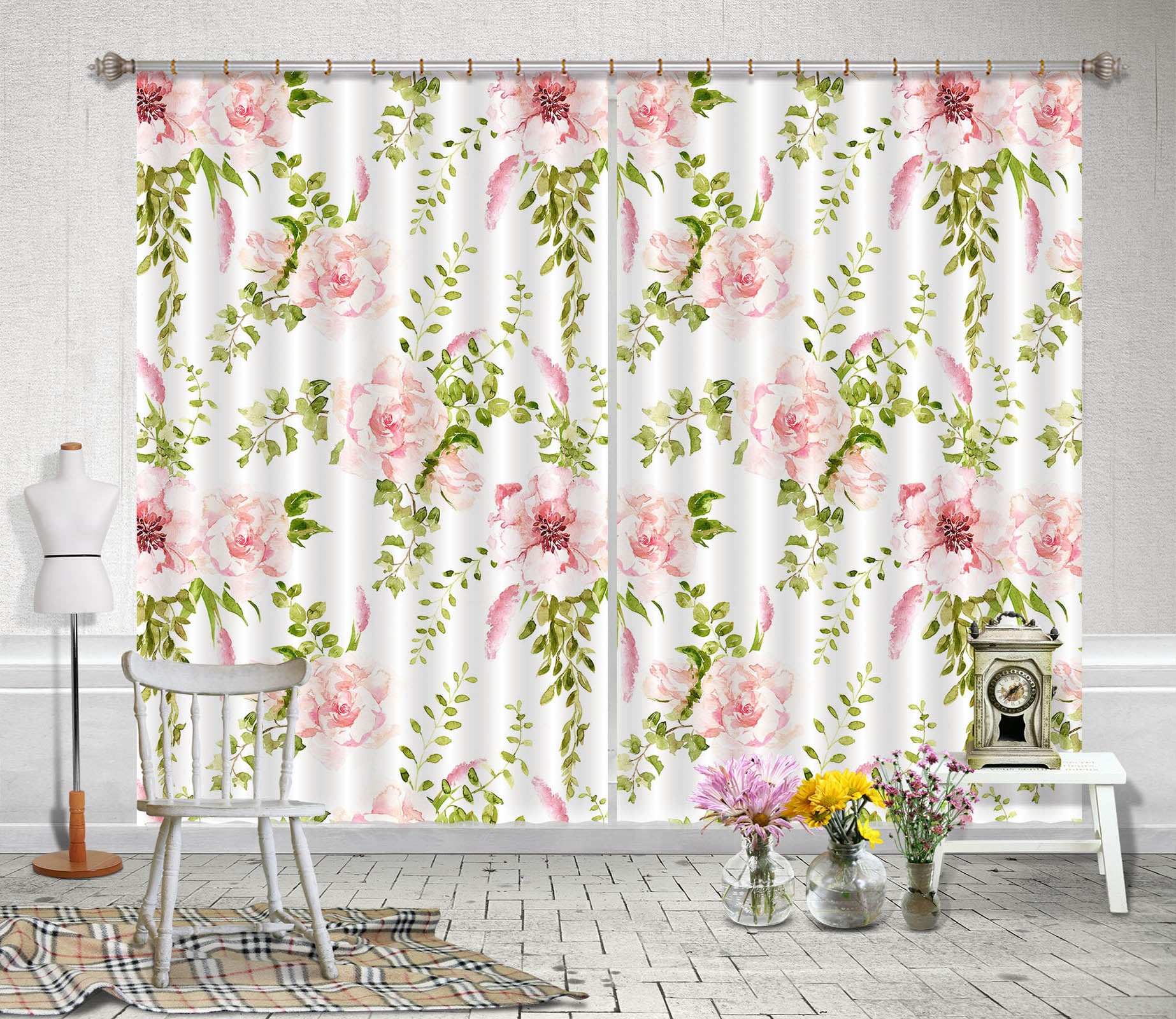 3D Flower Vine 225 Uta Naumann Curtain Curtains Drapes