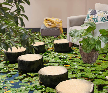 3D Duckweed And Stone Road 189 Floor Mural  Wallpaper Murals Rug & Mat Print Epoxy waterproof bath floor
