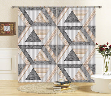 3D Diamond Triangle 48 Curtains Drapes Curtains AJ Creativity Home 